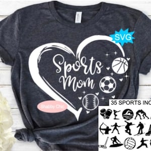 Sport mamma in formato Svg, 35 sport inclusi, sport in formato Svg, camicia sportiva in formato Svg, mamma sport in formato Svg, camicia mamma in formato Svg, hockey mamma in formato Svg, baseball mamma in formato Svg