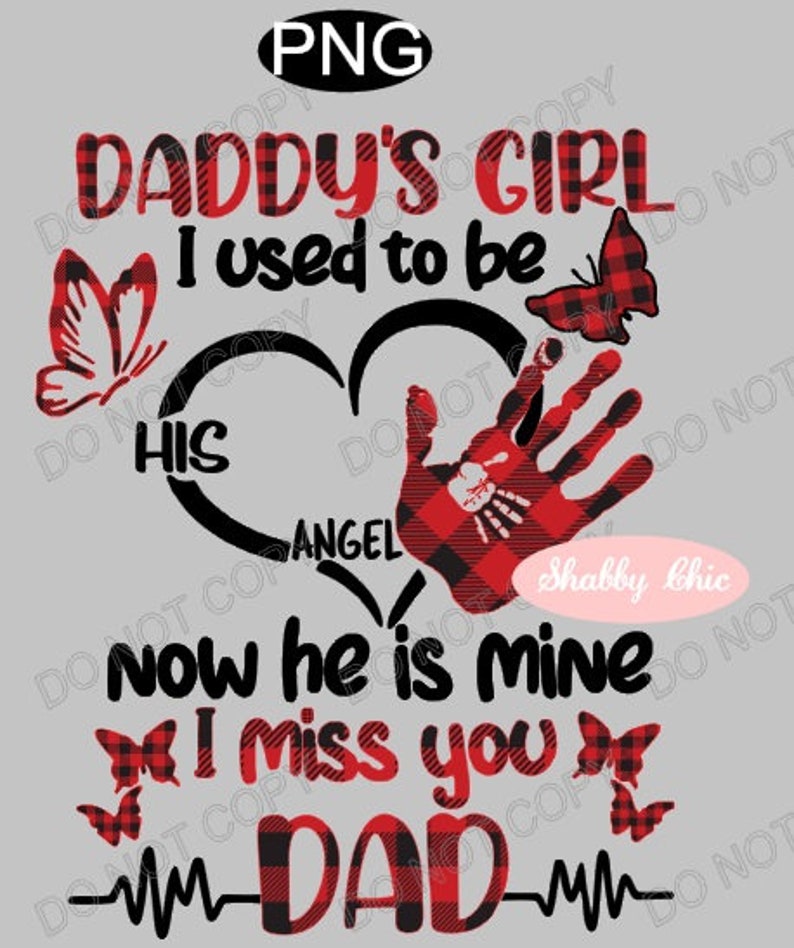 Download Daddys Little Girl PNG SVG Dad Father Daughter Memorial Shirt | Etsy