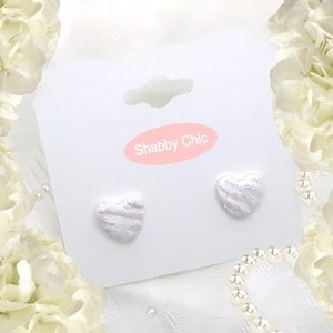Heart Earrings, Clay Heart Earrings, Wedding Earrings, Valentines Day Gift, Holiday Glitter Earrings, Bridesmaid Earrings, Glitter Studs