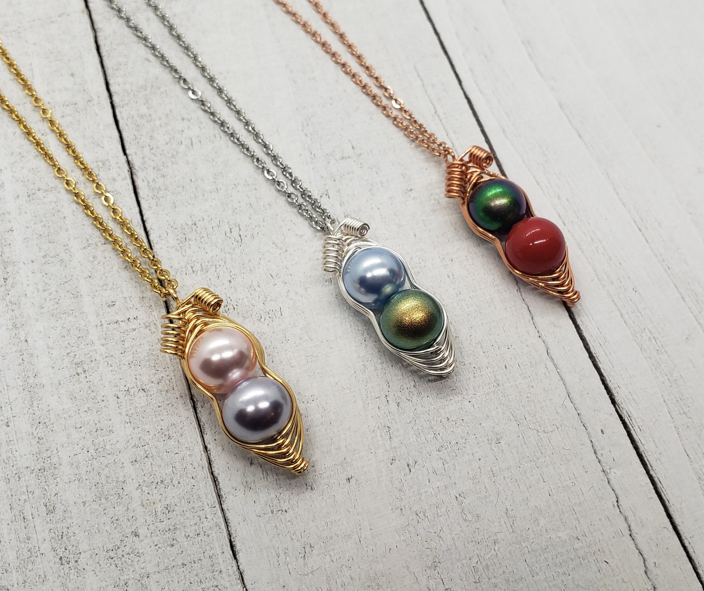 Peapod birthstone necklace sale