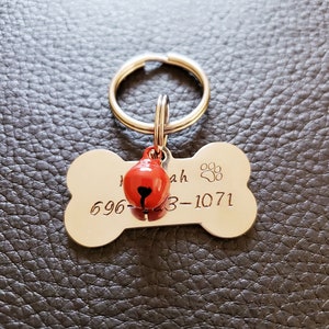 Personalized Dog Tag Dog Name Collar Tag Pet ID Collar Tag Stainless Steel Disc Dog Tag with Bell
