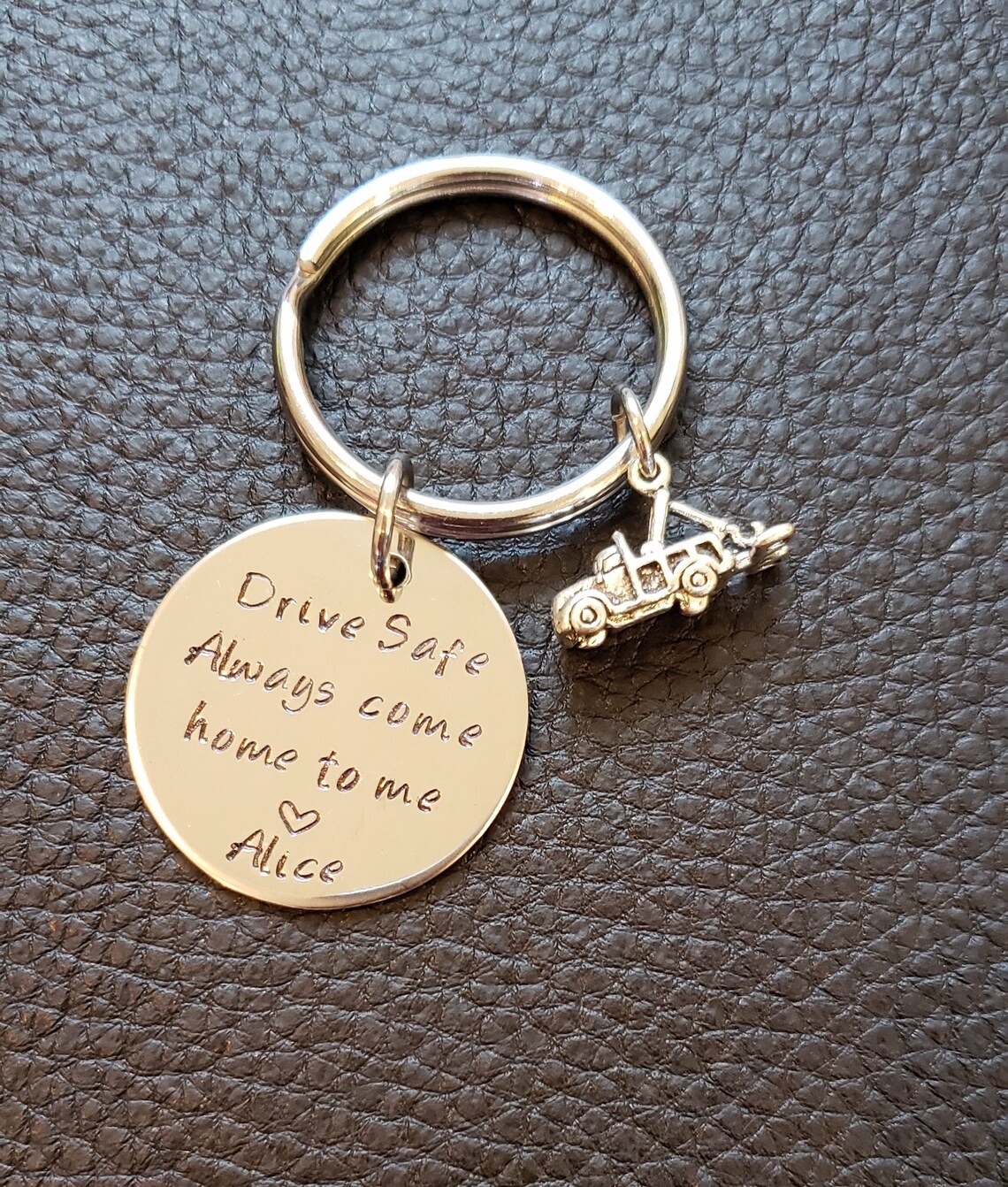 Drive Safe Keychain Tow Truck Keychain Tow Truck Driver Come Etsy