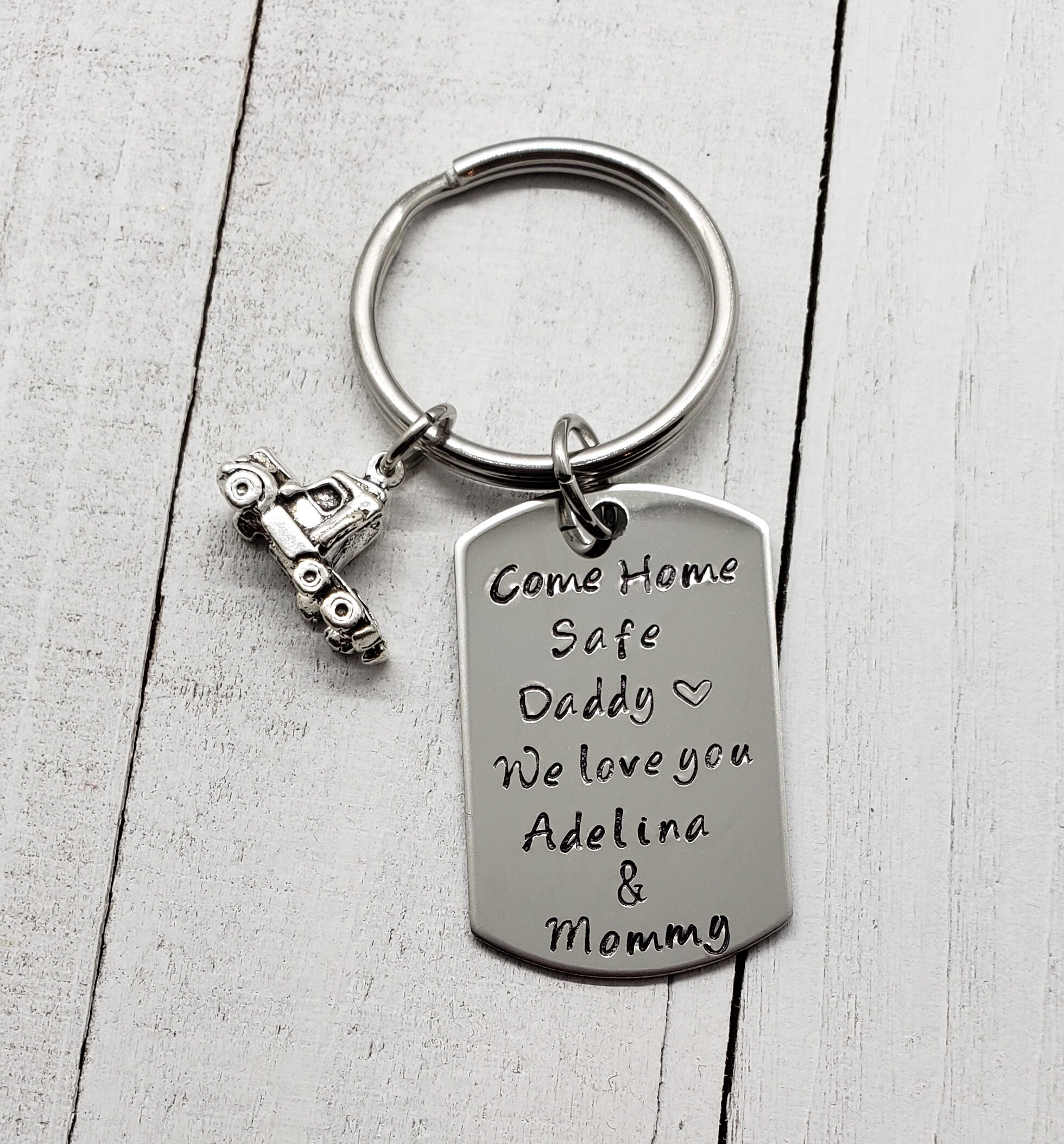 Drive Safe Keychain Semi Truck Keychain Driver Come Home Etsy