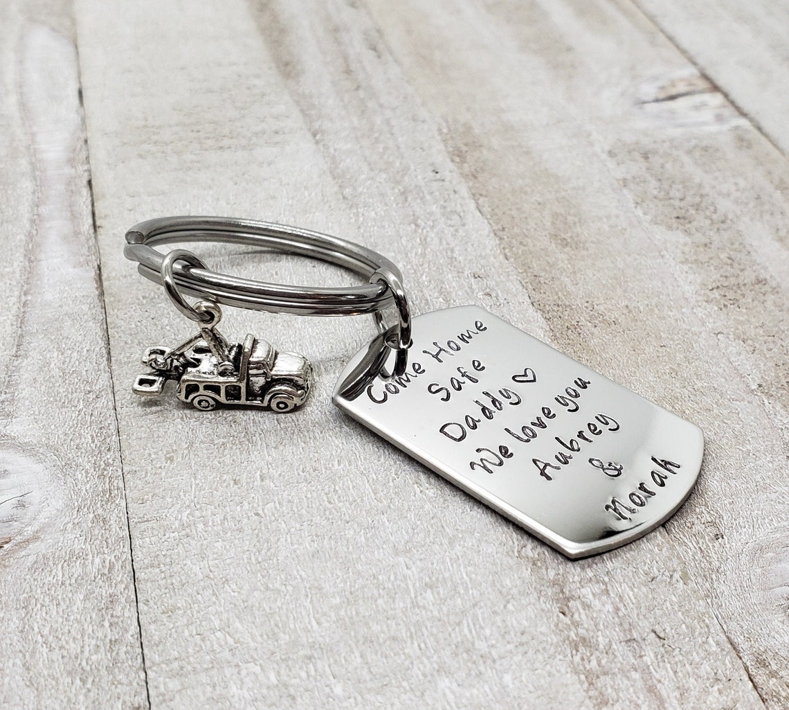 Drive Safe Keychain Tow Truck Keychain Tow Truck Driver Come Etsy