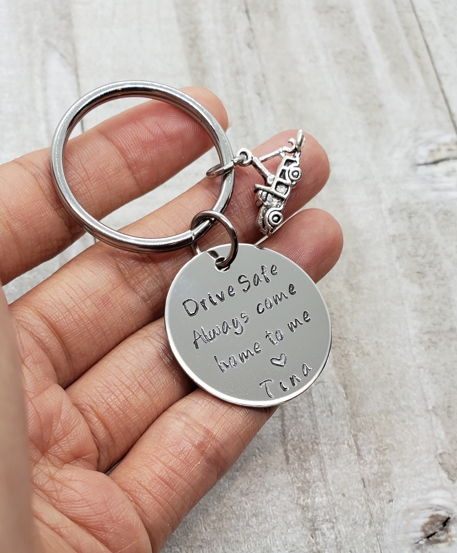 Drive Safe Keychain Tow Truck Keychain Tow Truck Driver Come Etsy