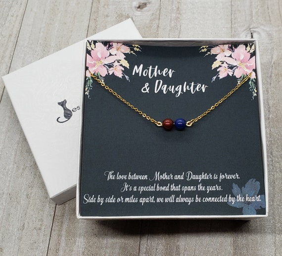 Mother Daughter Necklace, Personalized Mother Necklace with Swarovski Pearl, Mother Daughter Gift, Birthstone Pearl Necklace for Mom