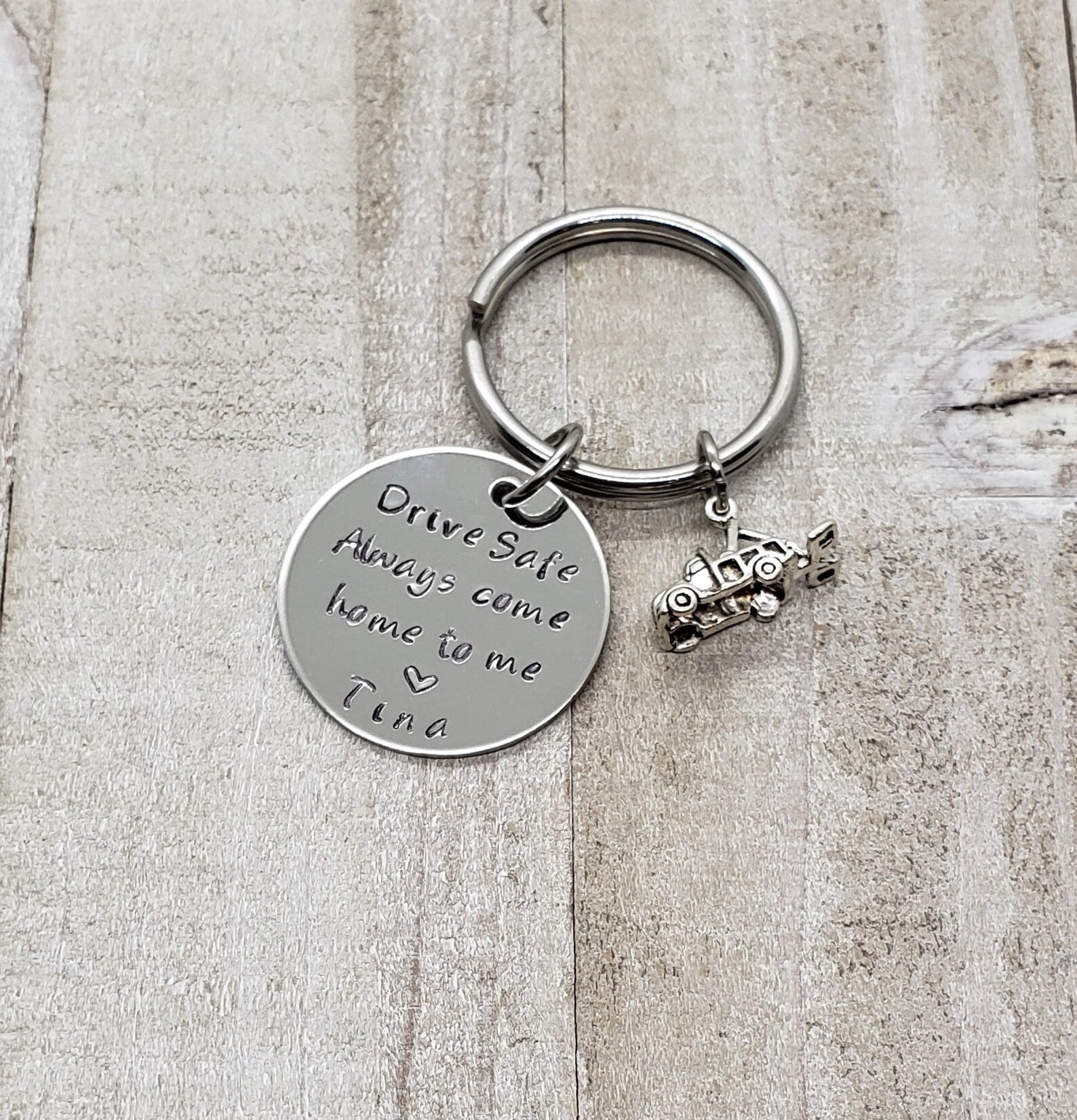 Drive Safe Keychain Tow Truck Keychain Tow Truck Driver Come Etsy