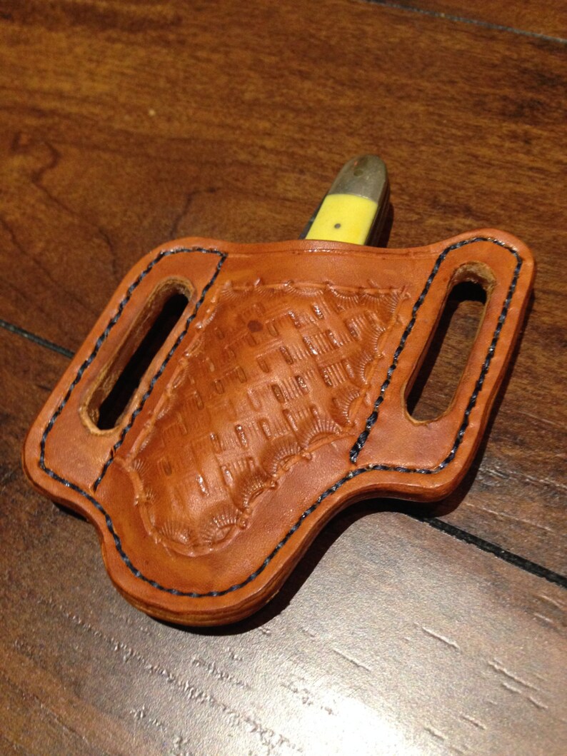 Leather Pancake Sheath Etsy