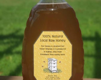 3 lb. Natural Raw Honey from Ohio -  Local Unfiltered  - One Pound Plastic Bottle