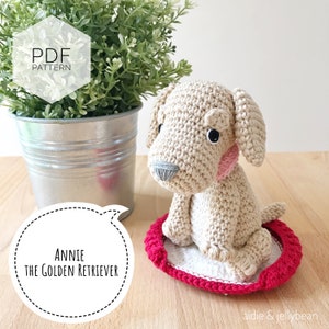 AMIGURUMI PATTERN/ tutorial (English) Amigurumi Golden Retriever - "Annie the Golden Retriever Puppy" pdf - US terminology