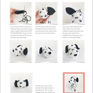 AMIGURUMI PATTERN/ tutorial English Amigurumi Dalmatian Dog Dusty the Dalmatian Puppy pdf US terminology image 4