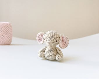 TINY ELEPHANT crochet amigurumi, pequeño elefante, regalo de elefante, recuerdo, regalo de cumpleaños, regalo de baby shower, regalo de aniversario, regalo para niños
