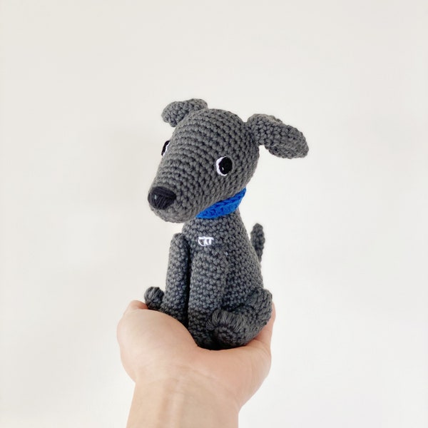 Amigurumi personnalisable Lévrier au crochet, chien au crochet, chien amigurumi, cadeau pointeur de lévrier, cadeau pour enfants