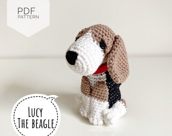 AMIGURUMI PATTERN/ tutorial (English) Amigurumi Beagle  - "Lucy the Beagle" pdf - US terminology