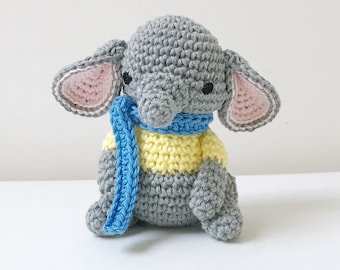 SMALL ELEPHANT crochet, amigurumi elephant,baby gift, newborn gift, gift for kids, photography prop, elephant toy, elephant gift