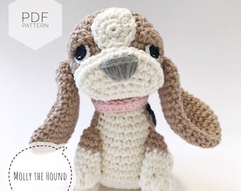 AMIGURUMI PATTERN/ tutorial (English) Amigurumi Hound Dog - "Molly the Hound Puppy" pdf - US terminology