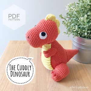 AMIGURUMI PATTERN/ tutorial (English) Amigurumi Dinosaur - &quot;The Cuddly Dinosaur&quot; pdf - US terminology