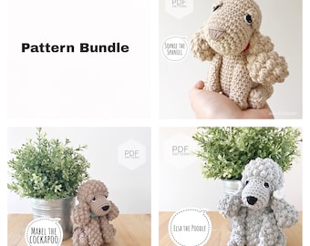 AMIGURUMI PATTERN/ tutorial Bundle (English) Amigurumi Cockapoo, Poodle, Spaniel pdf - US terminology