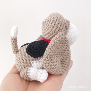 Customisable BASSET HOUND crochet amigurumi with collar, Crochet basset hound, amigurumi basset hound, hound lover gift, hound baby gift image 6