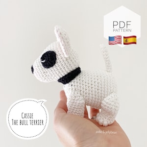 AMIGURUMI PATTERN/ tutorial (English/Español) Amigurumi Bull Terrier - "Cassie the Bull Terrier Puppy" pdf - US terminology