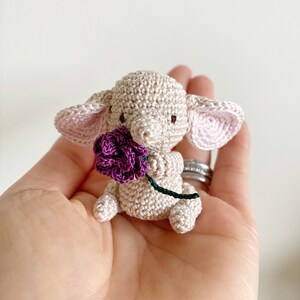 TINY ELEPHANT crochet amigurumi, small elephant, elephant gift, elephant keepsake, birthday gift, miniature elephant, anniversary gift image 2