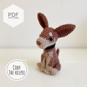 AMIGURUMI PATTERN/ tutorial (English) Amigurumi Kelpie  - &quot;Cody the Kelpie puppy&quot; pdf - US terminology
