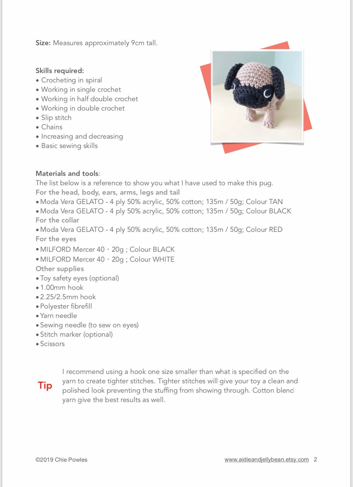 AMIGURUMI PATTERN/ Tutorial english/español Amigurumi Pug - Etsy