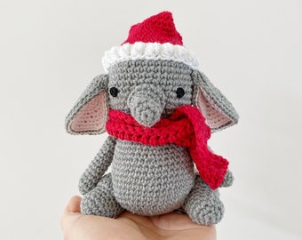 CHRISTMAS ELEPHANT crochet, amigurumi elephant, elephant baby gift, elephant newborn gift, elephant gift for kids, elephant Christmas gift