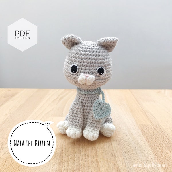 AMIGURUMI PATTERN/ tutorial (English) Amigurumi Cat - "Nala the Kitten Pattern" pdf - US terminology