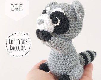 AMIGURUMI PATTERN/ tutorial (English) Amigurumi Raccoon - "Rocco the Little Raccoon" pdf - US terminology