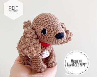 AMIGURUMI PATTERN/ tutorial (English) Amigurumi Cavoodle  - "Millie the Cavoodle puppy" pdf - US terminology