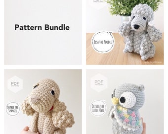 WZÓR AMIGURUMI/ samouczek Pakiet (angielski) Amigurumi Sowa, Pudel, Spaniel pdf - terminologia amerykańska