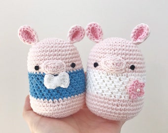 PIG PAIR crochet amigurumi, amigurumi pig, crochet pig, crochet pig, amigurumi pig, pig baby gift, pig gift