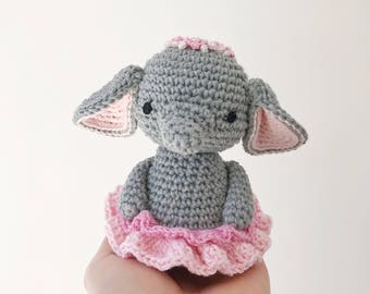 PRINCESS ELEPHANT crochet, amigurumi elephant, elephant baby gift, elephant newborn gift, gift for kids, elephant toy, elephant gift