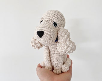 Ready to ship - SPANIEL PUPPY crochet, amigurumi spaniel, 15cm size