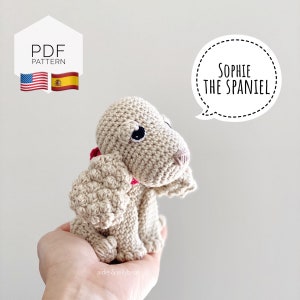 AMIGURUMI PATTERN/ tutorial (English / Español) Amigurumi Spaniel Dog - "Sophie the Spaniel Puppy" pdf - US terminology