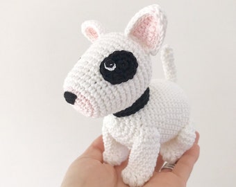 Customisable BULL TERRIER crochet amigurumi, crochet dog, amigurumi dog, Bull Terrier gift, gift for kids, baby gift, gift for her