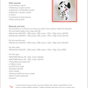 AMIGURUMI PATTERN/ tutorial English Amigurumi Dalmatian Dog Dusty the Dalmatian Puppy pdf US terminology image 3