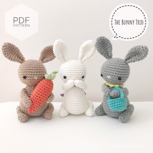 AMIGURUMI PATTERN/ tutorial (English) Amigurumi Bunny - "Easter Bunny Trio" pdf - US terminology