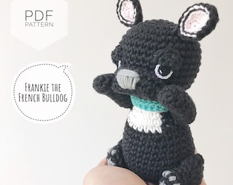AMIGURUMI PATTERN/ tutorial (English) Amigurumi French Bulldog - "Frankie the French Bulldog Puppy" pdf - US terminology