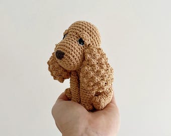 Customisable SPANIEL PUPPY crochet, amigurumi spaniel, spaniel birthday gift, spaniel gift, crochet dog, amigurumi dog, dog christmas gift