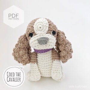 AMIGURUMI PATTERN/ tutorial (English) Amigurumi Cavalier Dog - &quot;Coco the Cavalier Puppy&quot; pdf - US terminology