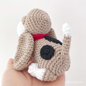 Customisable BASSET HOUND crochet amigurumi with collar, Crochet basset hound, amigurumi basset hound, hound lover gift, hound baby gift image 4