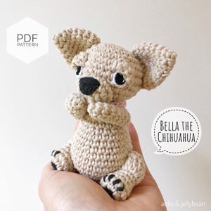 AMIGURUMI PATTERN/ tutorial (English) Amigurumi Chihuahua Dog - &quot;Bella the Chihuahua Puppy&quot; pdf - US terminology