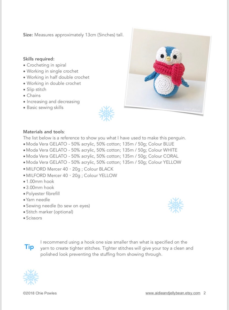 US terminology Felix the Happy Little Penguin pdf Amigurumi Penguin AMIGURUMI PATTERN tutorial English