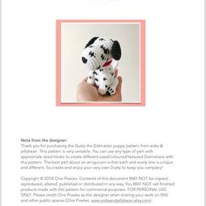 AMIGURUMI PATTERN/ tutorial English Amigurumi Dalmatian Dog Dusty the Dalmatian Puppy pdf US terminology image 2