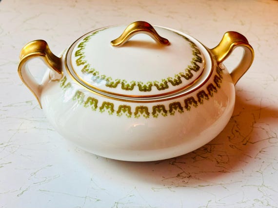 Antique Haviland Limoges Sugar Bowl Lidded Schleiger 272 Pattern
