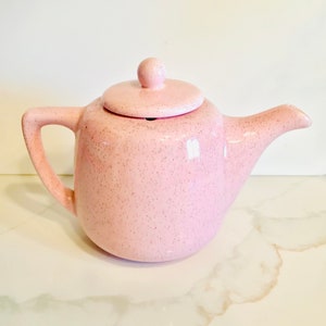 Vintage 1960s Pink Speckled Teapot