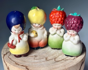 Vintage Goebel Anthropomorphic Fruit Head Salt and Pepper Shakers | Germany