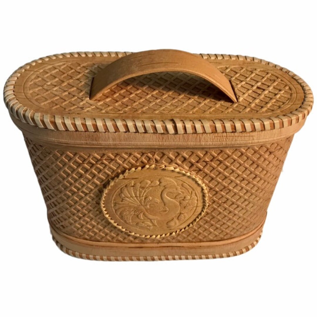 Handmade Russian Birch Bark Bread Basket Etsy